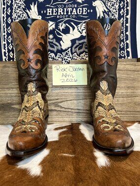 Lucchese Exotic Canebrake Rattlesnake Cowboy Boots in Men's Size 8.5D